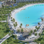 the beach aerial view rendering